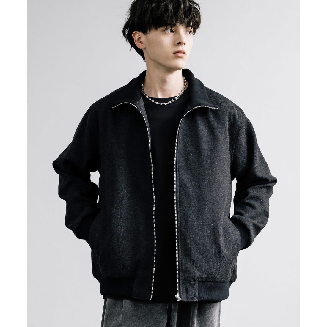 ロッキーモンロー Rocky Monroe ブルゾン スタンドネック ツイード