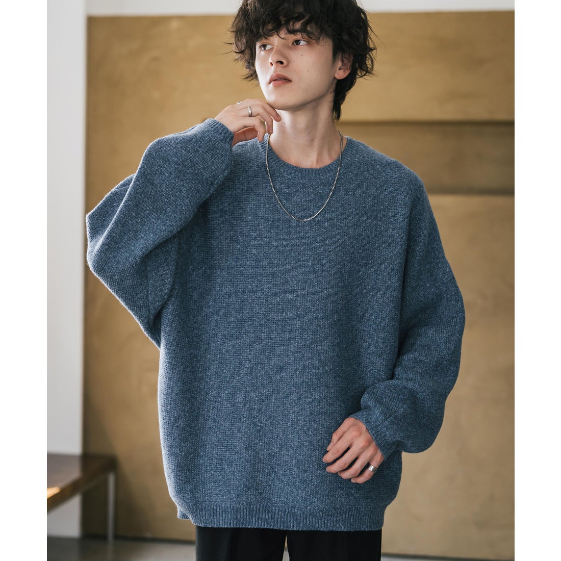 ロッキーモンロー Rocky Monroe ドルマンニット セーター 無地 メンズ