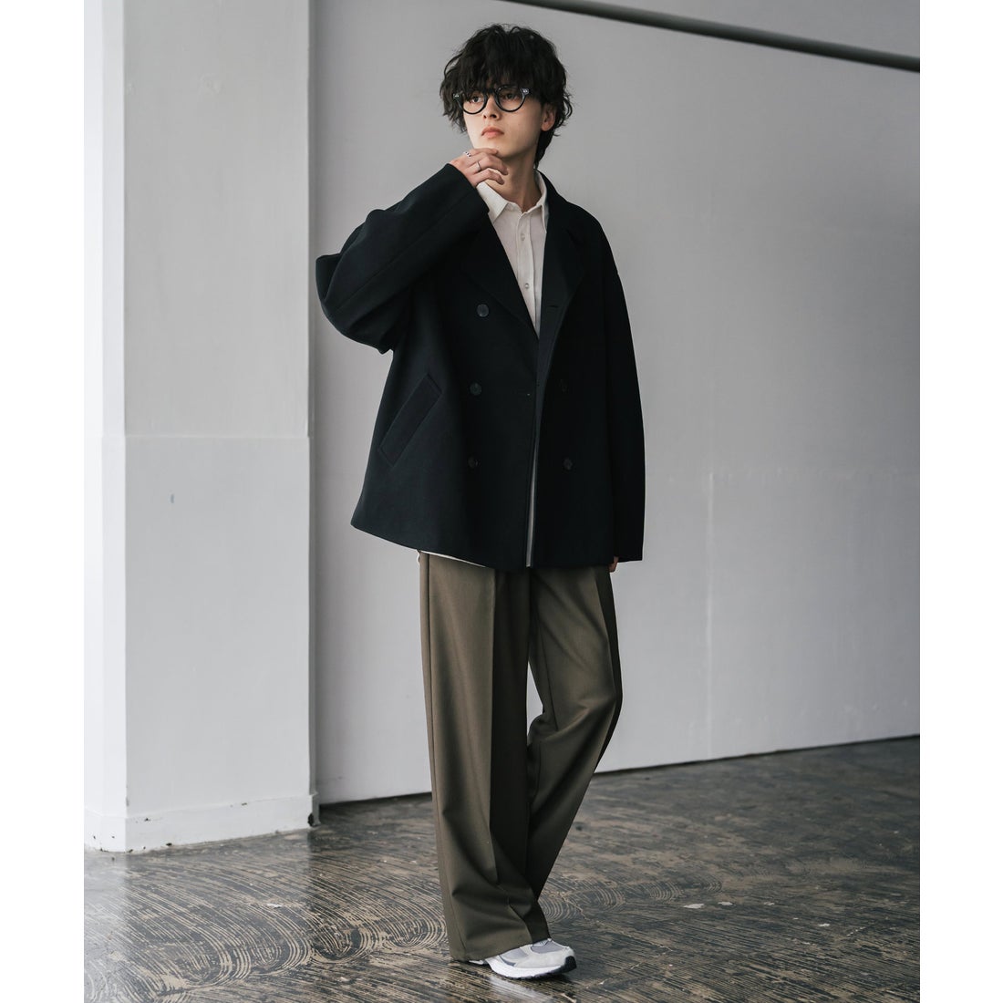 ロッキーモンロー Rocky Monroe Pコート ショート丈 ダブルブレスト