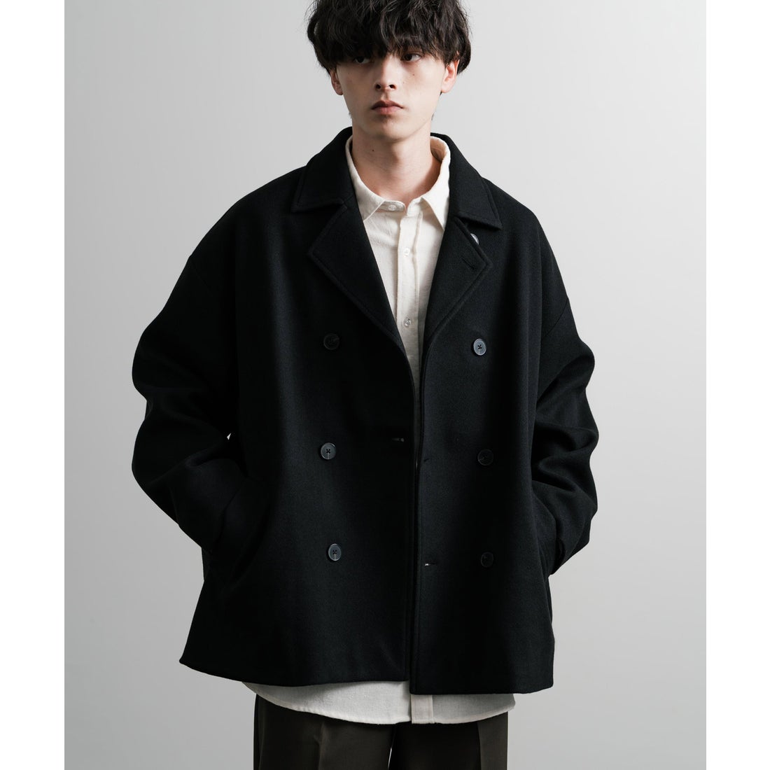 ロッキーモンロー Rocky Monroe Pコート ダブル ショート丈 メンズ