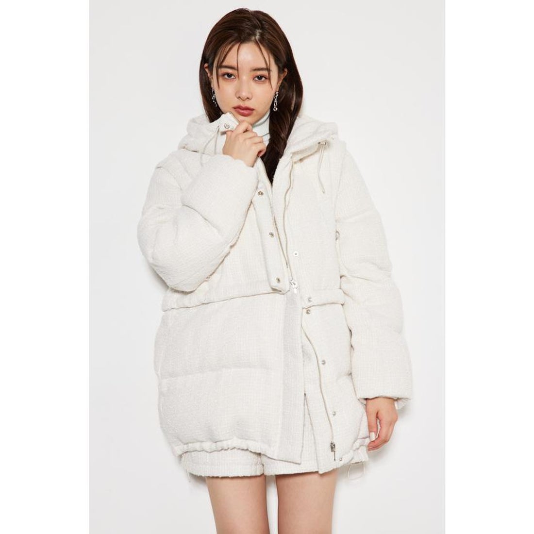 リエンダ rienda マルチWAYツイードショートダウンJK （柄WHT5