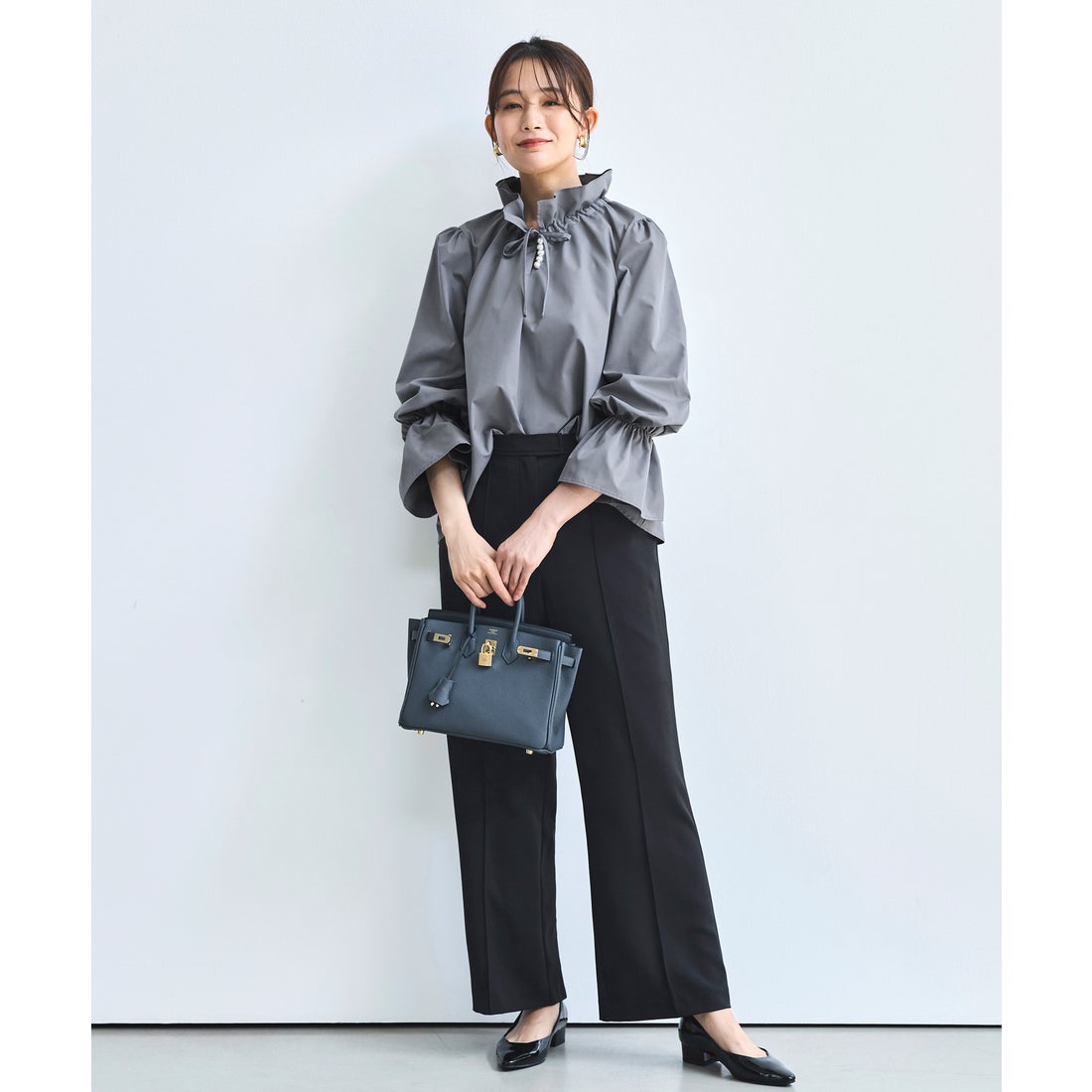 ルイルエブティック RUIRUE BOUTIQUE 洗える ｜ パールボタン フリル