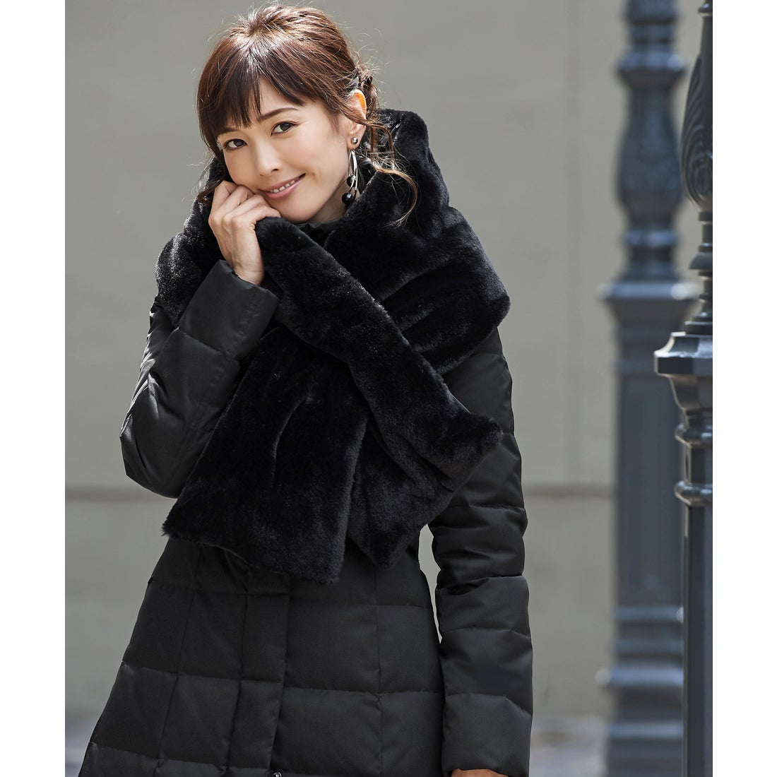 ルイルエブティック RUIRUE BOUTIQUE リバーシブルダウンマフラー付き