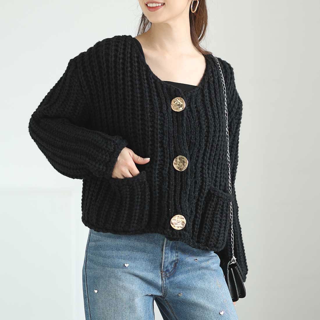 サワアラモード Sawa a la mode ルーズにこなれるざっくり編みニット