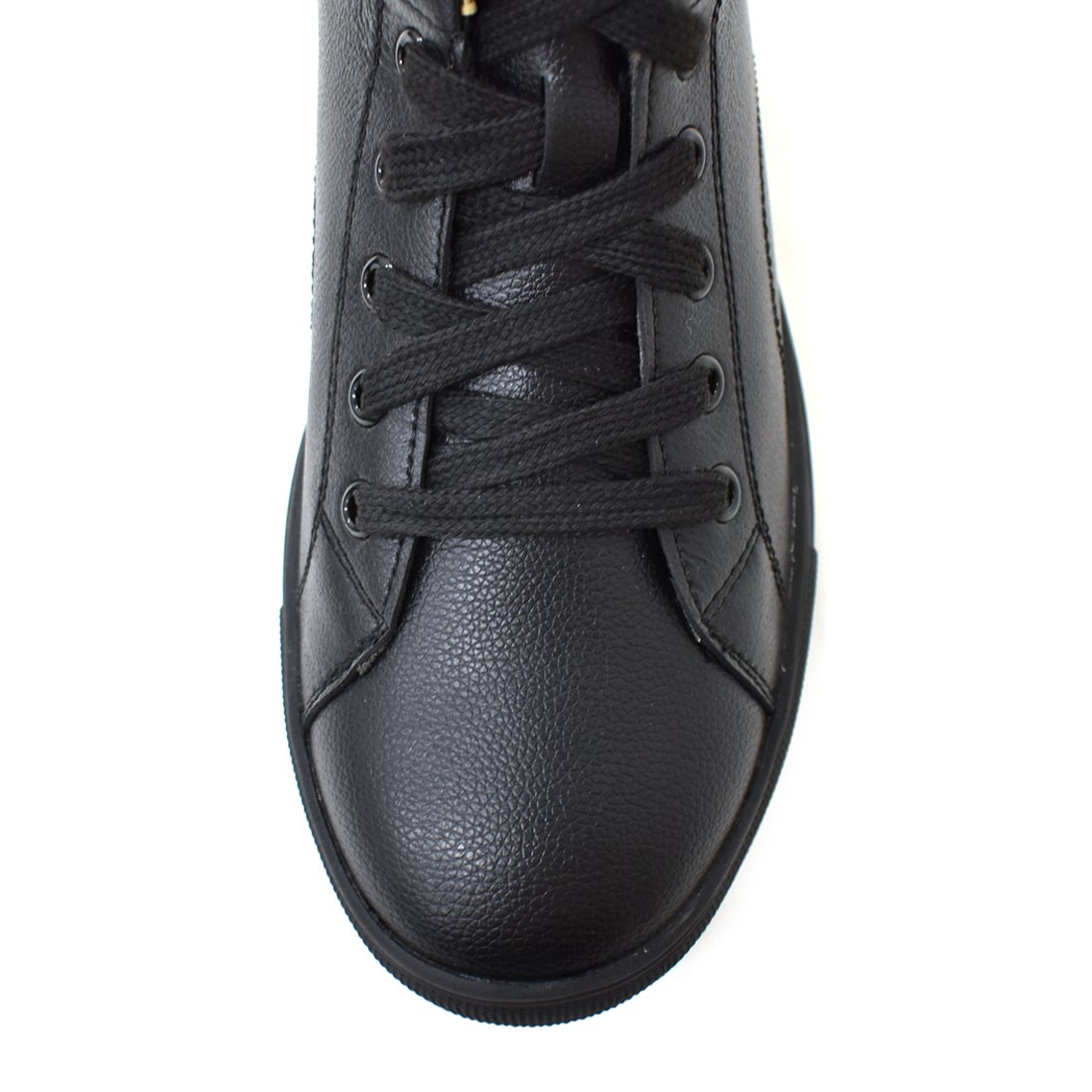 美品 銀座カネマツ レディースハイカットスニーカー 黒ブラックニット