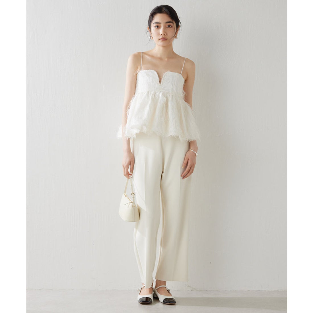 ウィムガゼット Whim Gazette フェザーキャミブラウス （offwhite