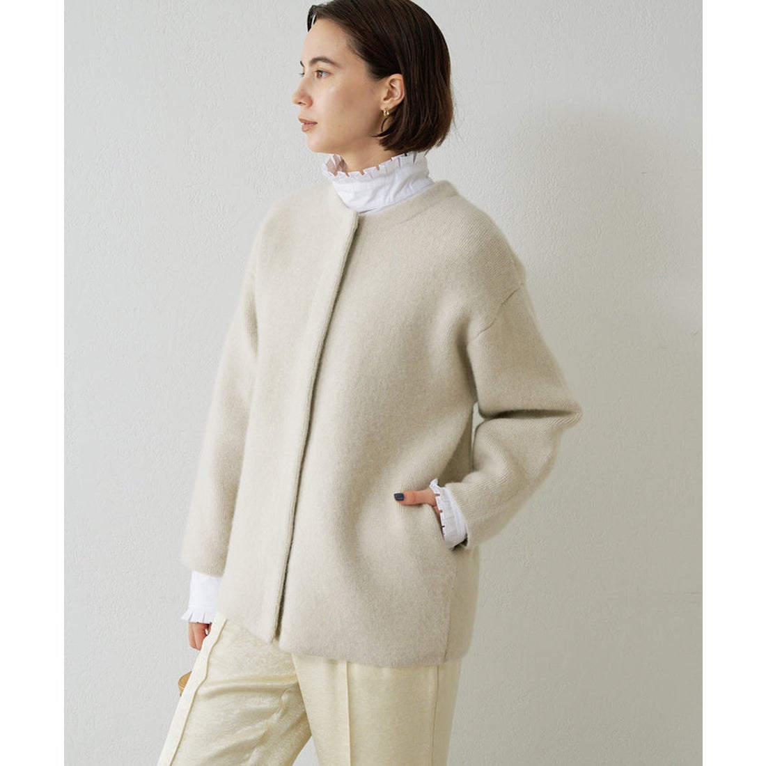 ウィムガゼット Whim Gazette セッケツニットジャケット （black） -靴