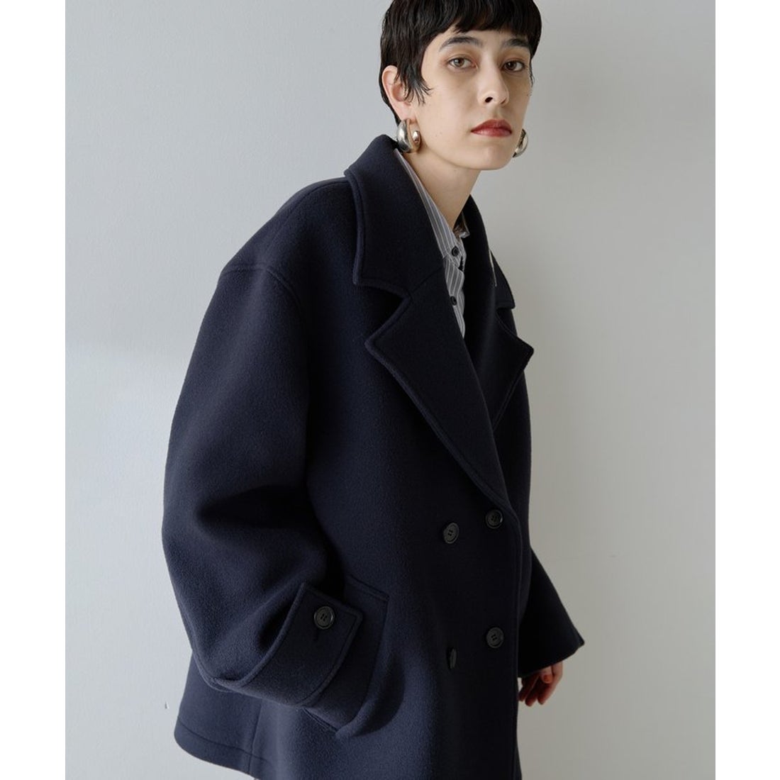 ウィムガゼット Whim Gazette 【THE PAUSE】ミドルPコート （navy