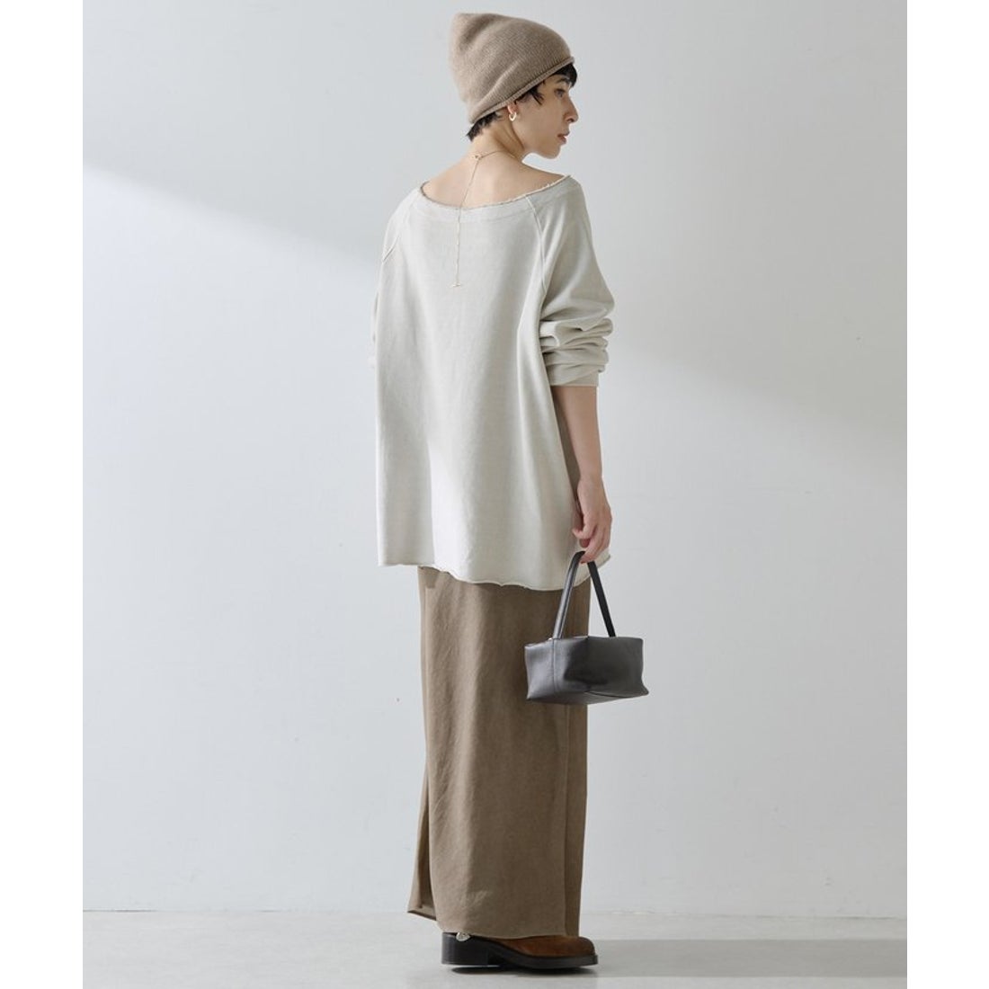 ウィムガゼット Whim Gazette オフショル裏毛プルオーバー （charcoal