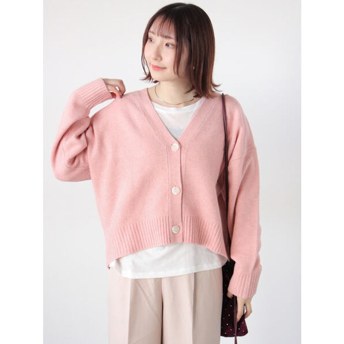 テチチ テラス Te chichi TERRASSE 起毛ジャカードVネックショート