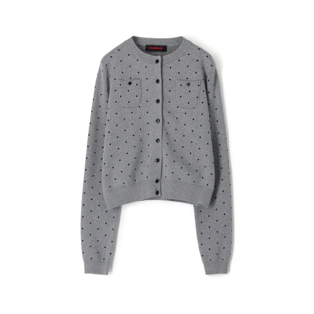 キャバン CABaN CABaN コットンカシミヤ ドットジャカードクルーネック