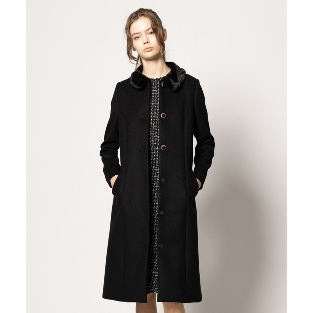 トッカ TOCCA TWINKLE WINTER NIGHT ウールカシミヤコート （ブラック