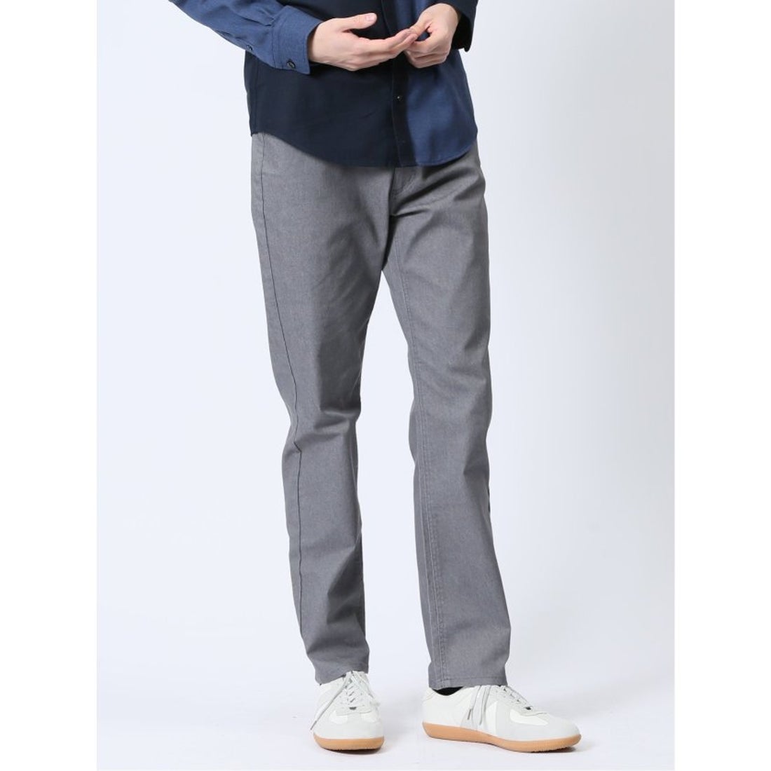 m.f.editorial クロスストレッチ スリムチノパンツ ソラーロ （グレー