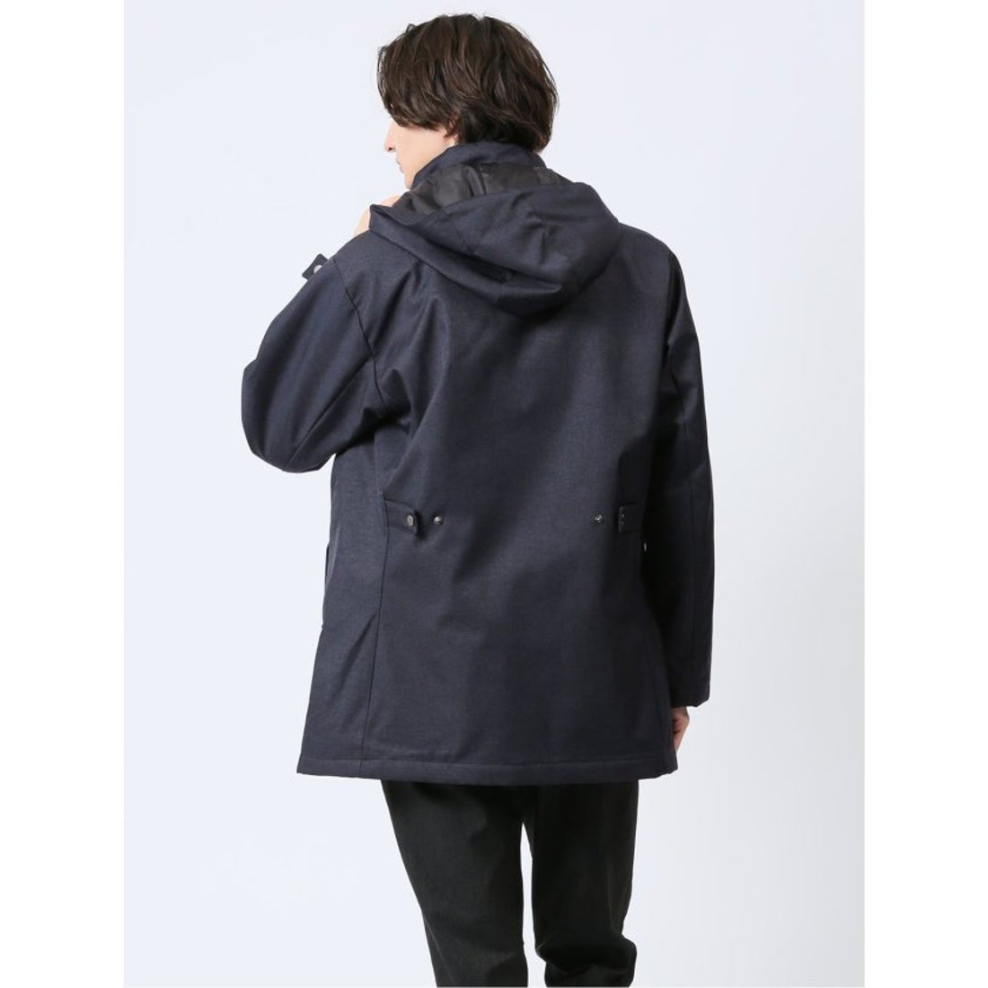 TAKA-Q JUST SPEC フード脱着 ハーフコート （紺） メンズ ブルゾン