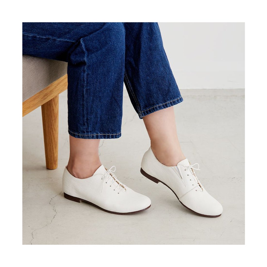 ゾック ZOCCU レースアップシューズ レディース ホワイト 白 本革