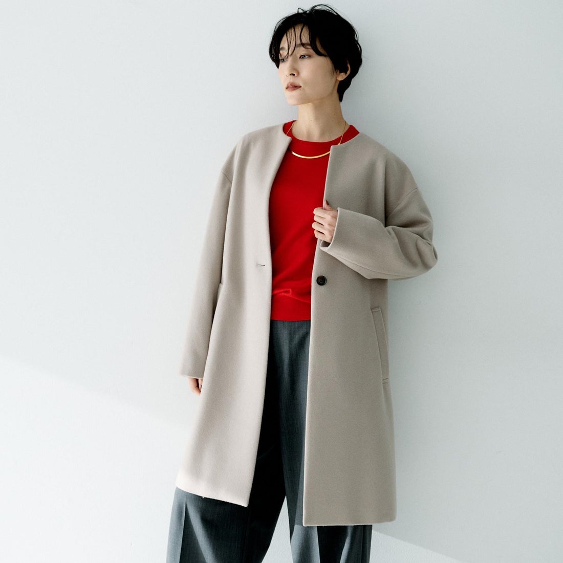 アンタイトル UNTITLED 【日本製／通勤／フォーマル】カシミヤ混ノー