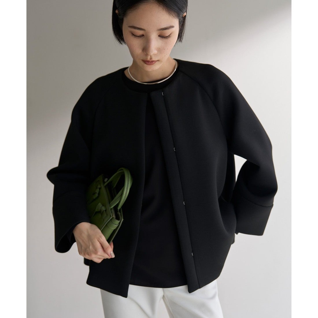 UNFILO 【洗える】ダブルフェイス ショートコート （[NEW]ブラック
