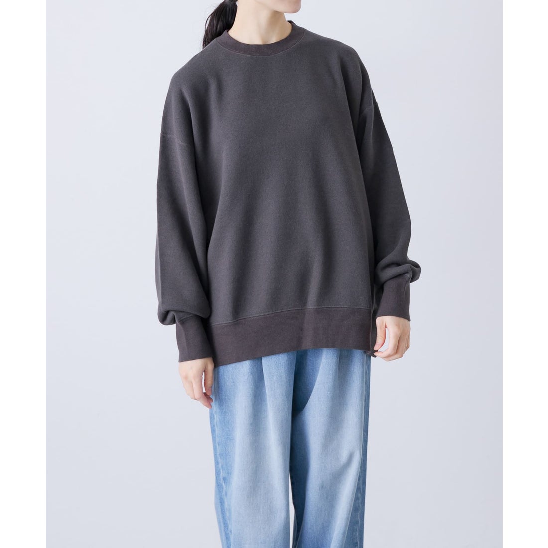 カグレ かぐれ コットンリヨセルスウェットプルオーバー （ネイビー