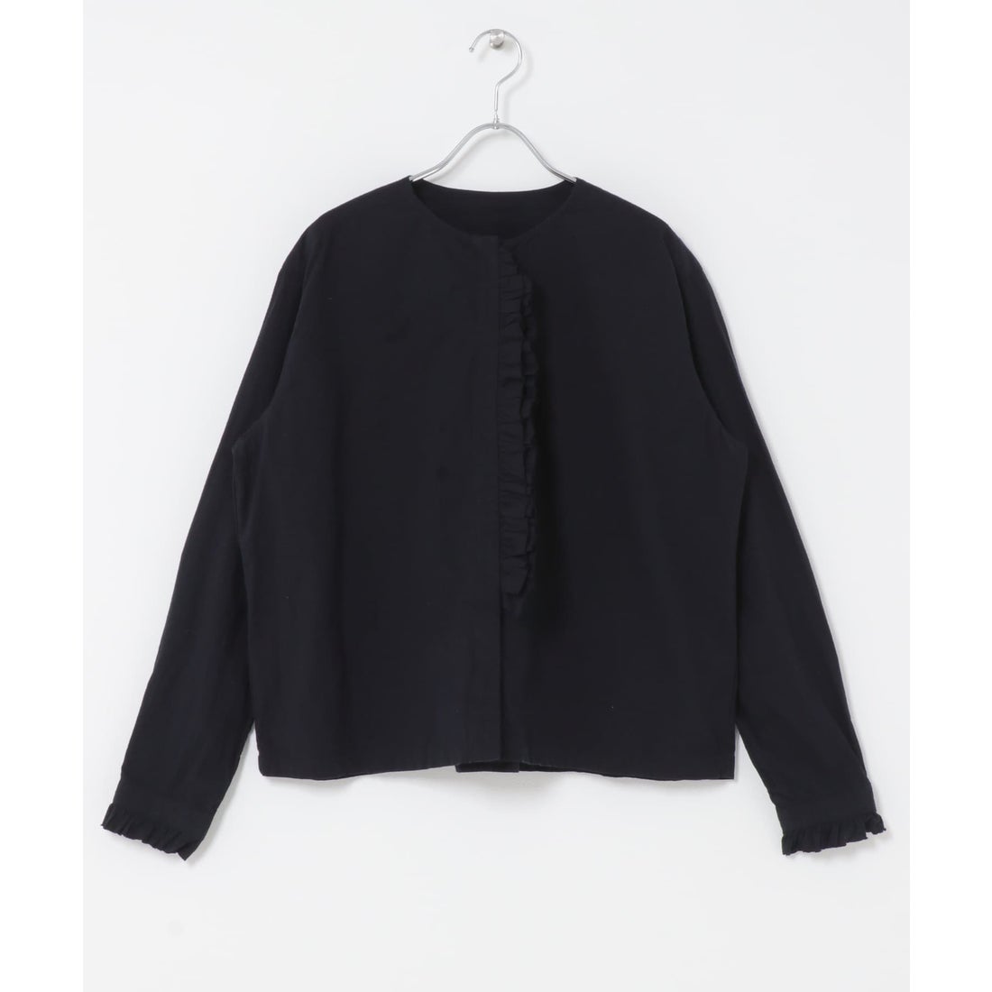 カグレ かぐれ コットンシルクフリルブラウス （チェック