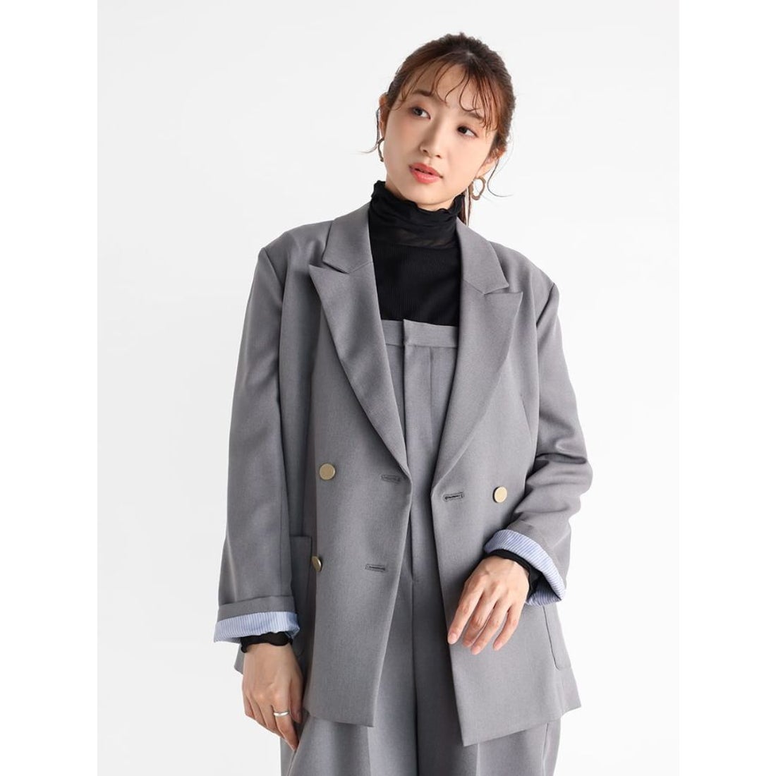 ヴァン Vin ダブルブレストテーラードジャケット （ブラック