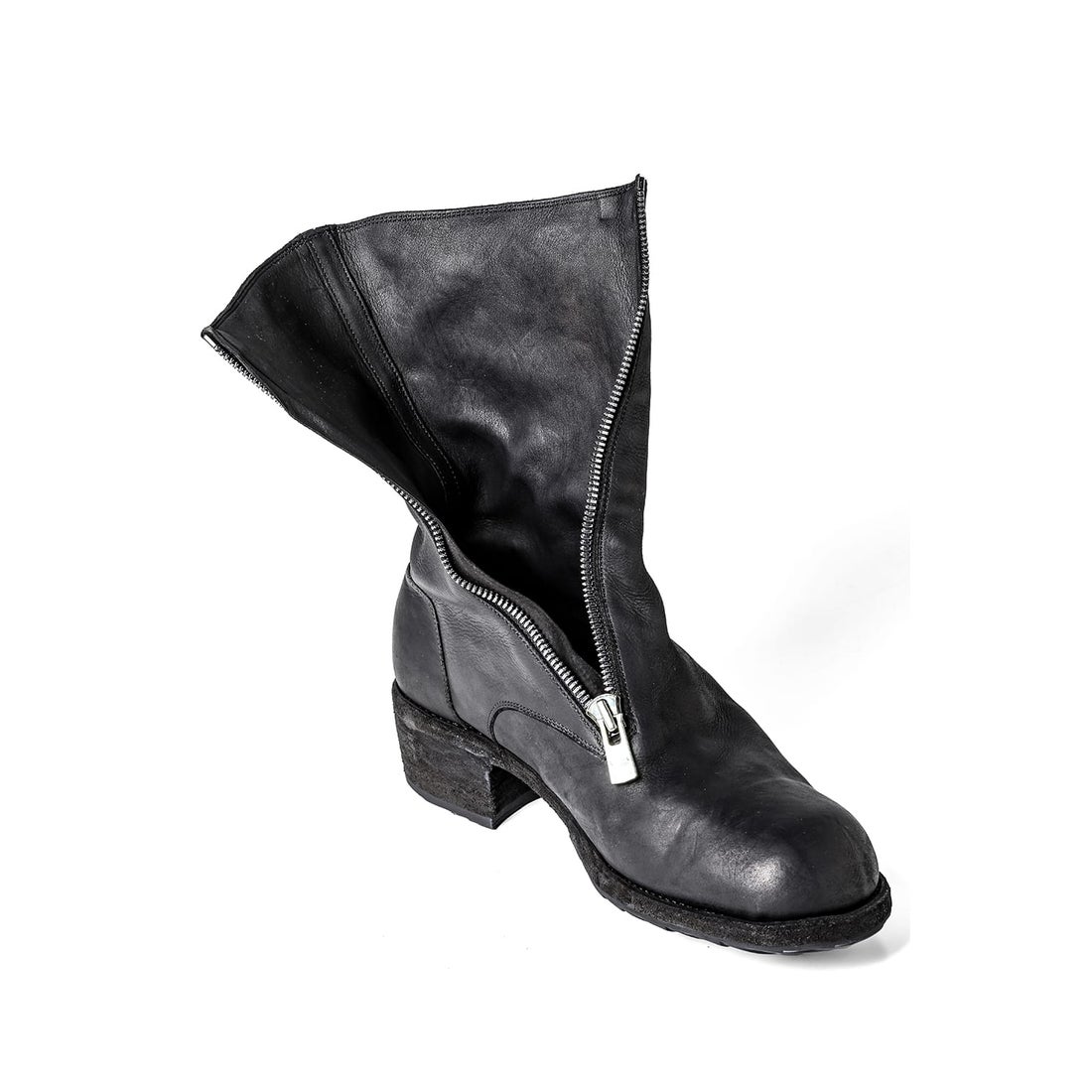 Yohji Yamamoto POUR HOMME SIDE ZIP MID BOOTS （Black） - Osaka