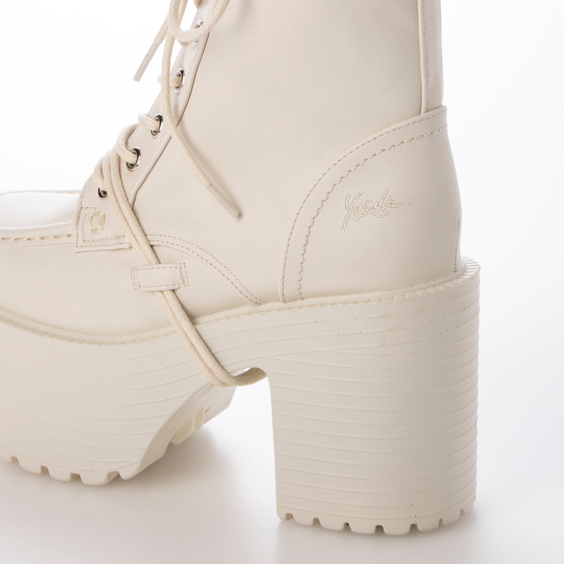 厚底レースアップブーツ （アイボリー） -YOSUKE U・S・A