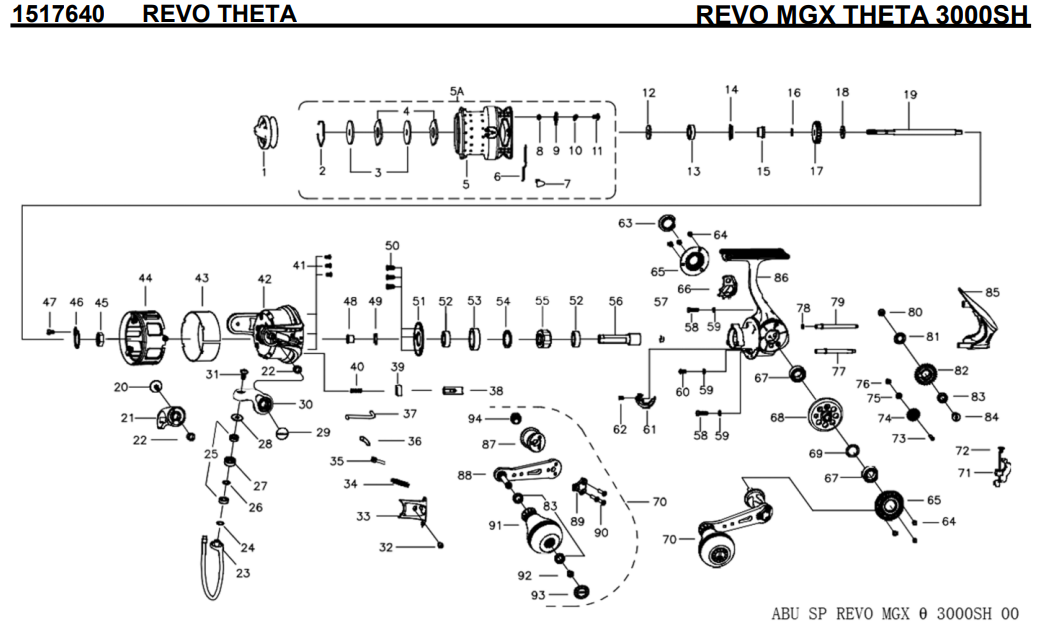 1517640 REVO MGX THETA 3000SH | PureFishing Japan 製品リールパーツ