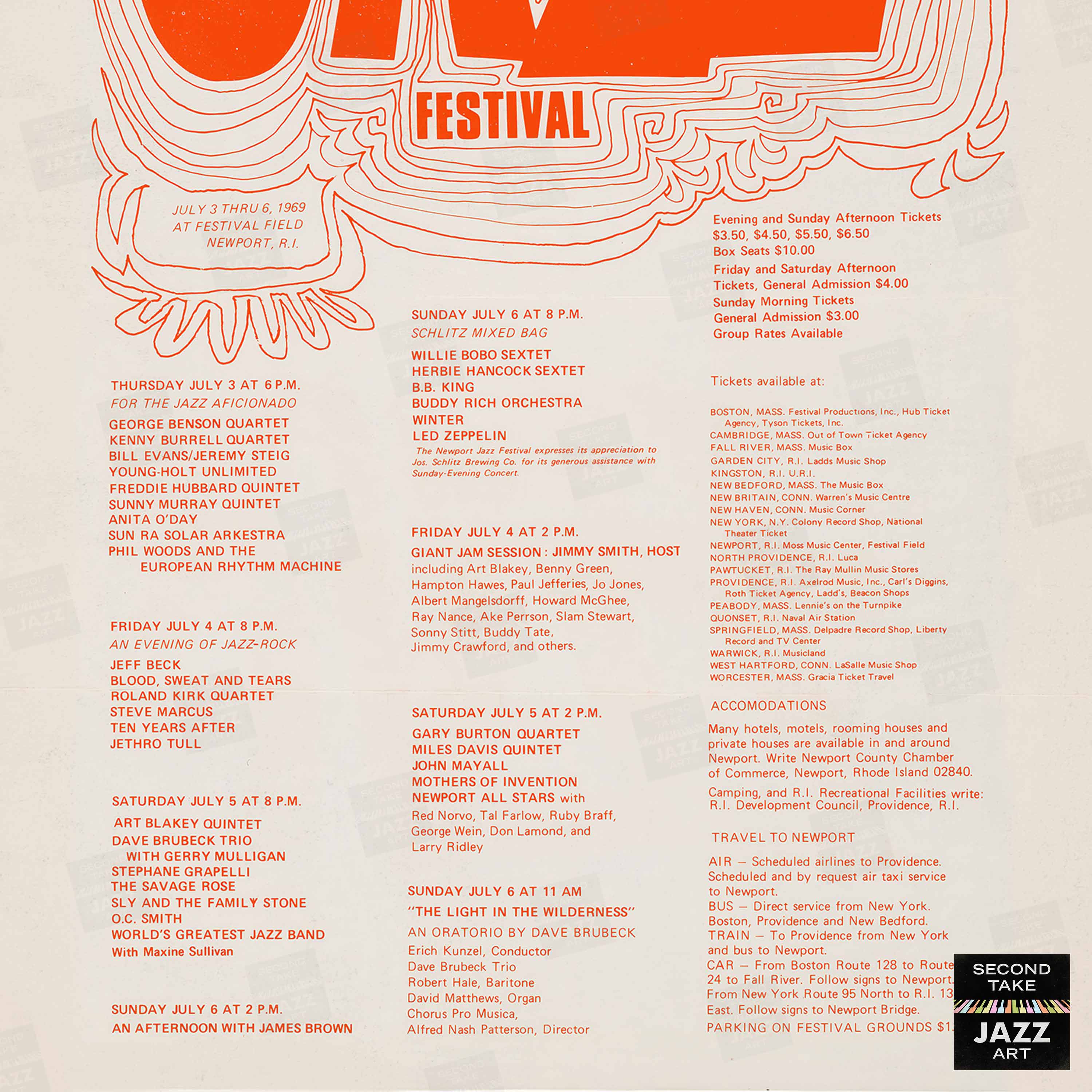 1969 Newport Jazz Festival jazz poster - Newport, Rhode Island