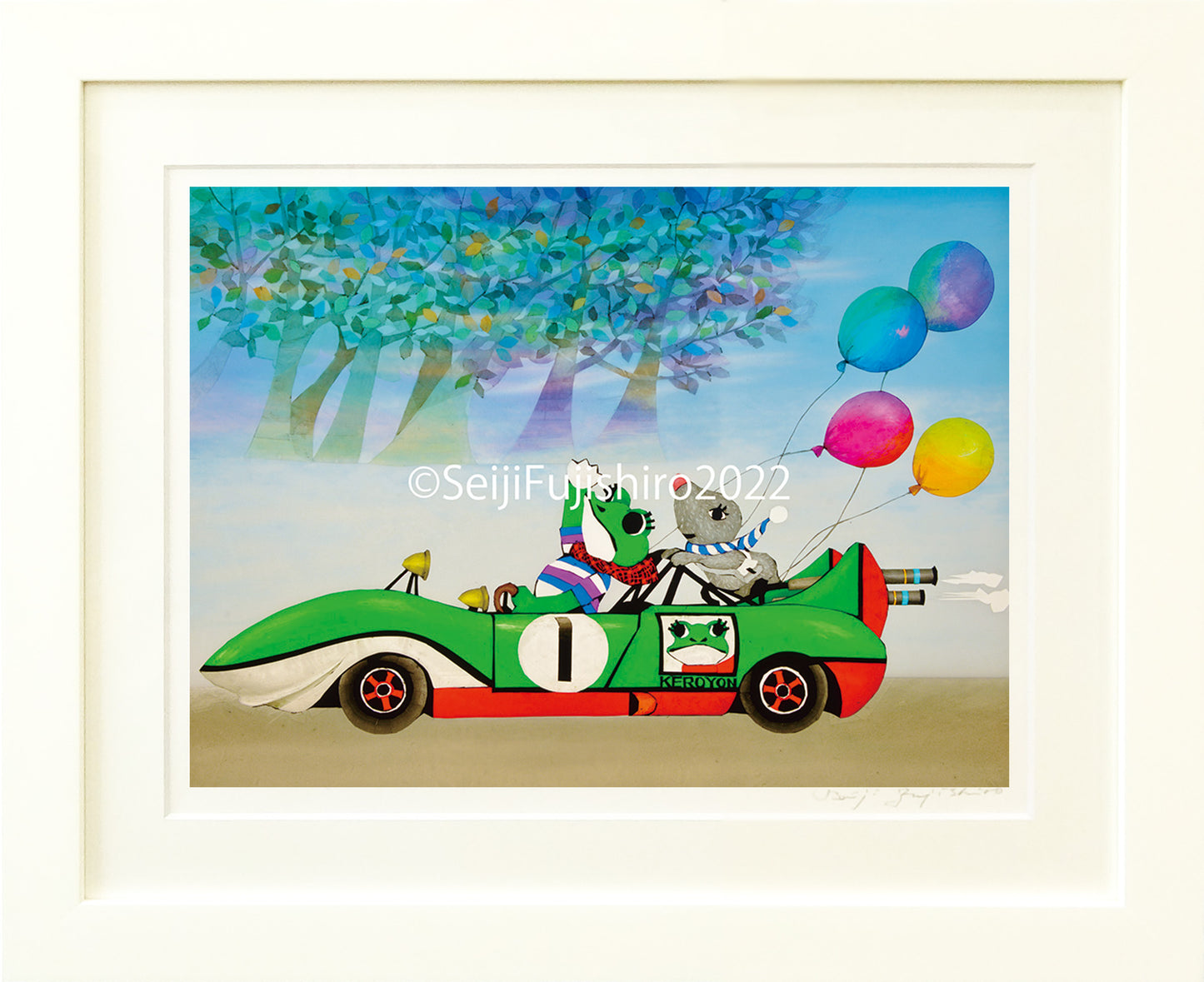 ケロヨンのドライブ」FSM-39 ジクレー版画 – 藤城清治とラビの玉手箱