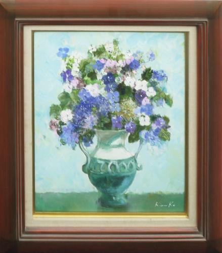 ☆近藤 博史 ☆「紫陽花 」油絵F6号 新品額！ ☆近藤 博史 ☆「紫陽花