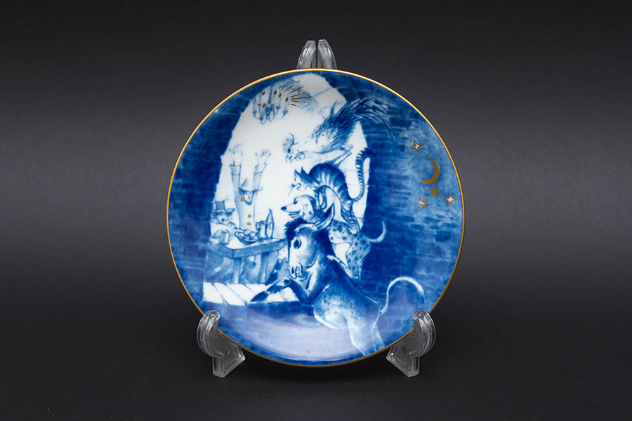 マイセン 童話ミニプレート『Bremer City-musicians（ブレーメンの音楽