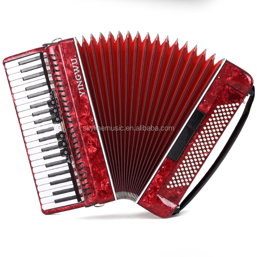 YW871 Parrot 37鍵96バスキーボードアコーディオン（黒、赤、青など）
