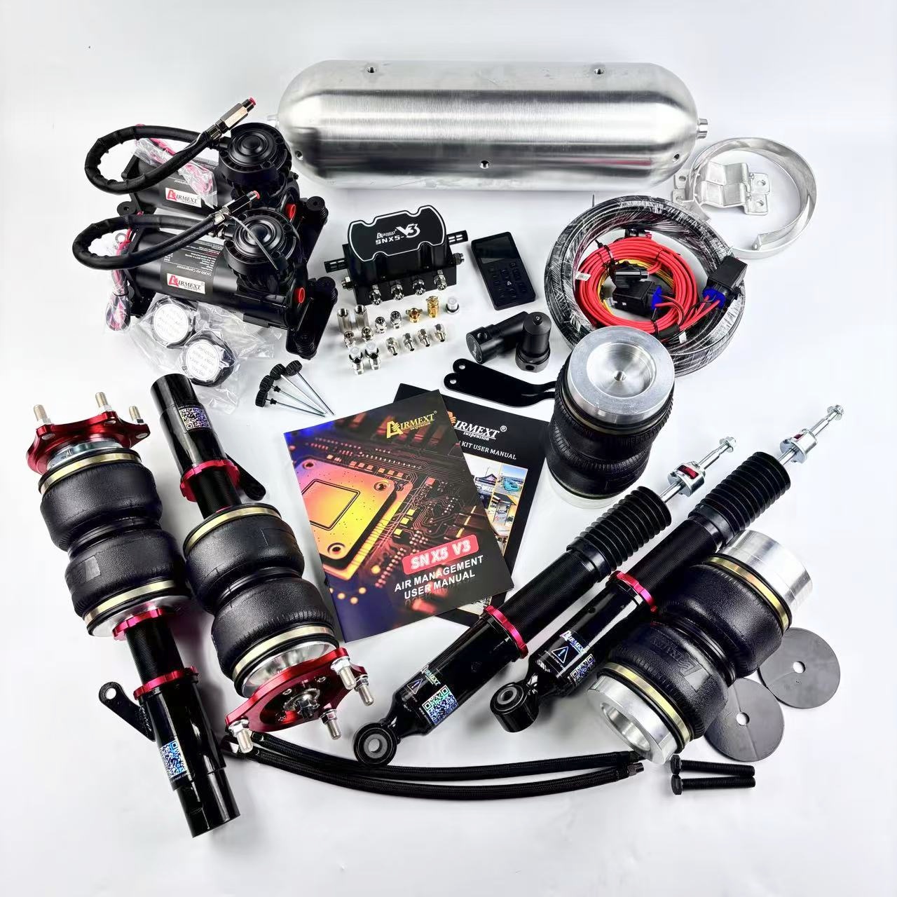 AIRMEXT F-SNX5-M Air Suspension Full Kit - Adjustable Shock