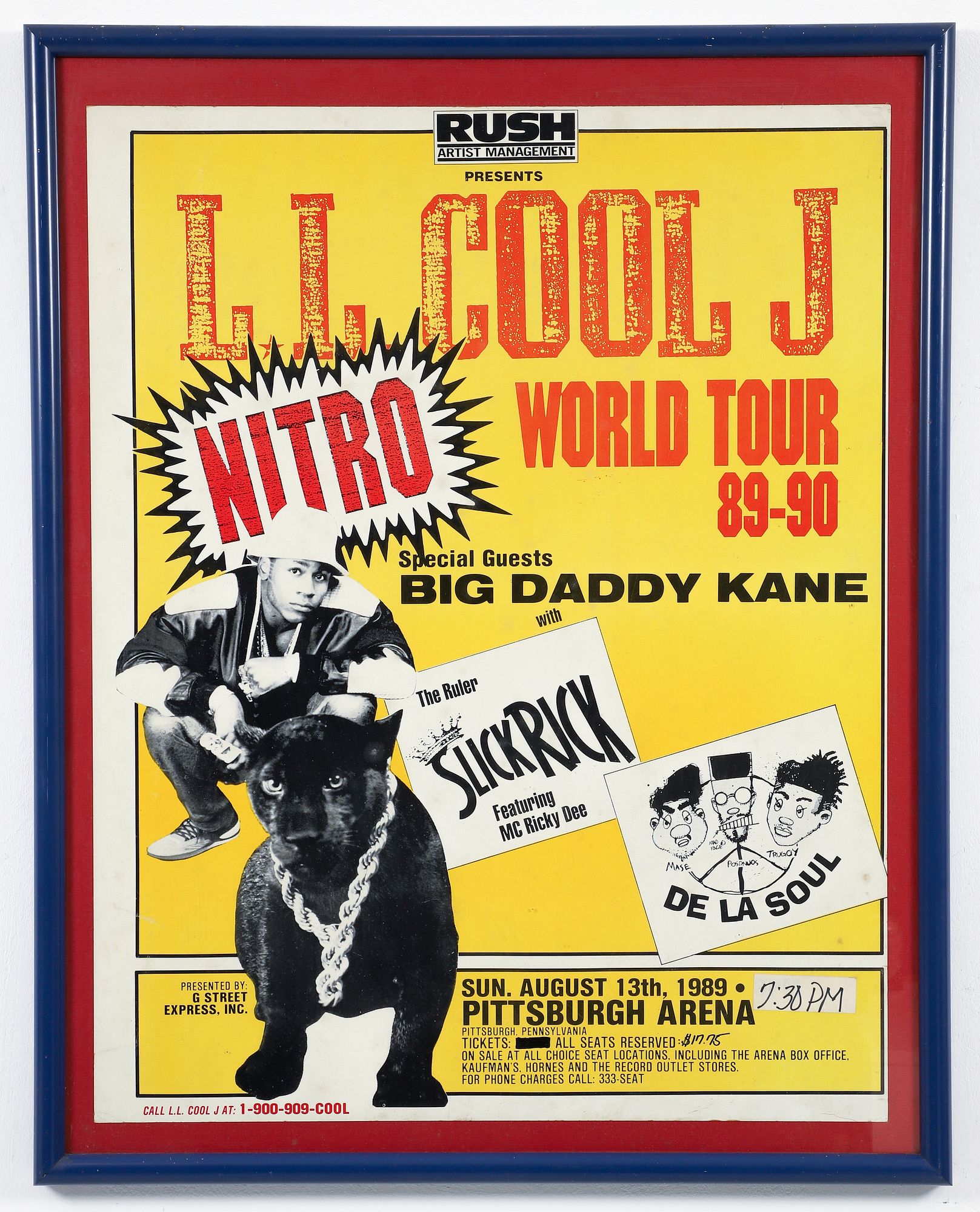 1989 Hip Hop Tour Poster LL Cool J Big Daddy Kane Slick Rick sold