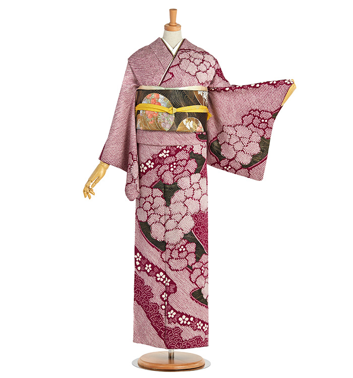 総絞り 訪問着 No.AA-4426-Lサイズのレンタル｜きもの365