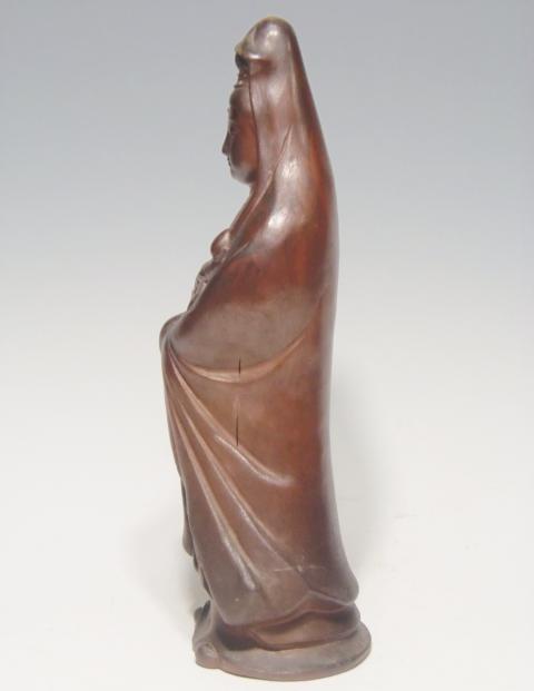 城南骨董-古備前焼 置物 観音菩薩 1319