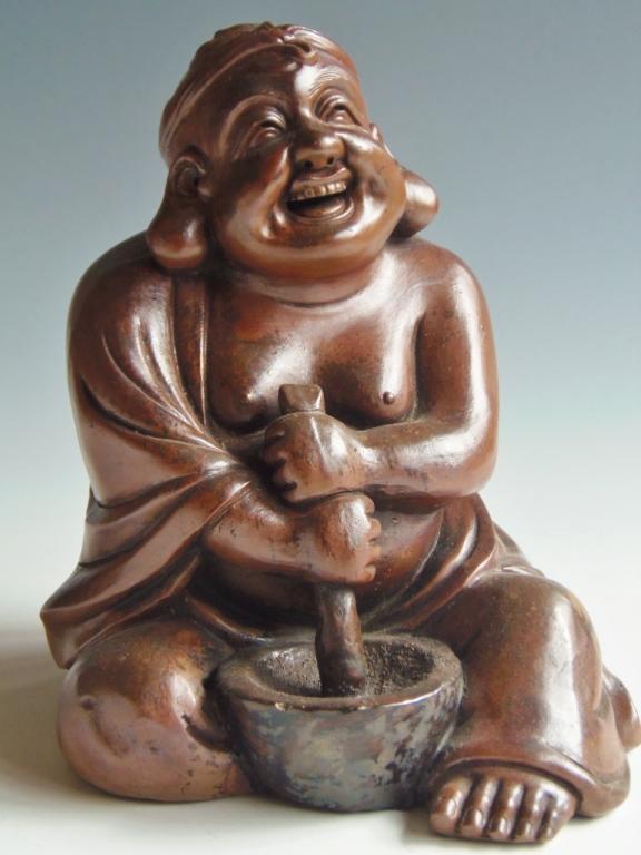 古備前焼の布袋様置物