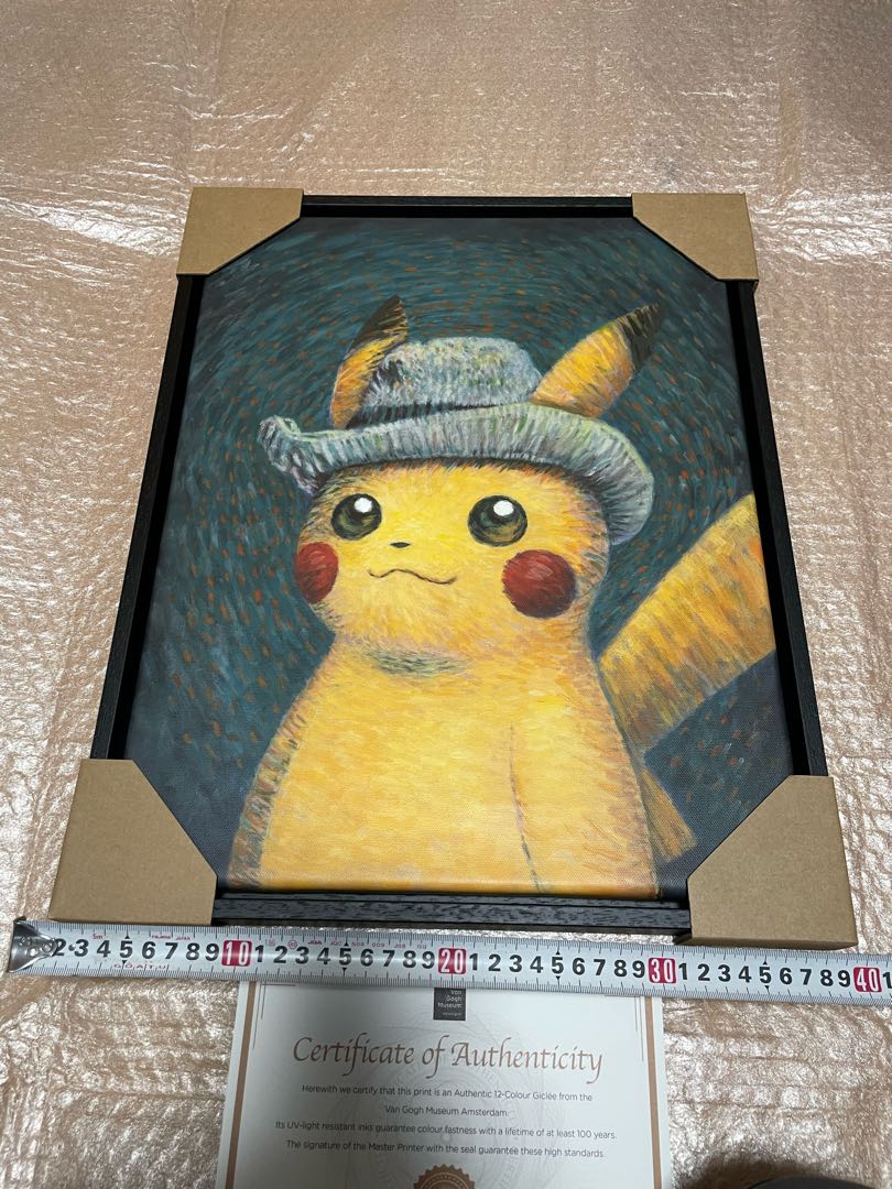 ゴッホピカチュウ金枠 Mサイズ 50×65cm 証明書付き 最安値 ゴッホ