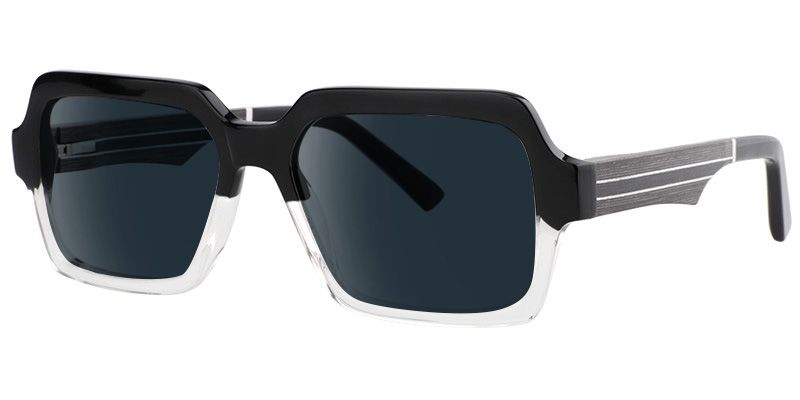 Jack Rectangle Black & Clear Sunglasses | Zeelool Glasses