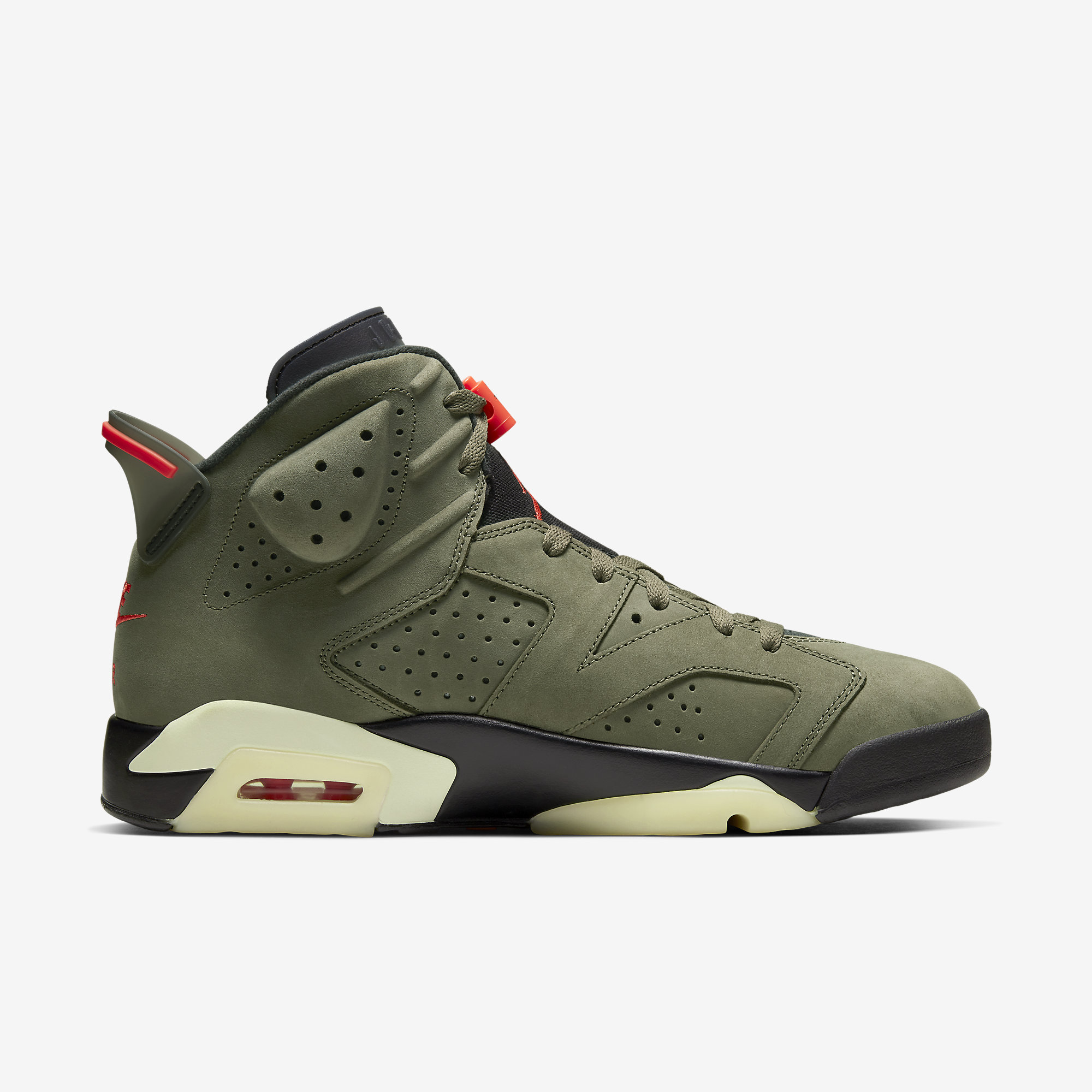 Travis Scott Air Jordan 6 Medium Olive/Black/Sail/University Red