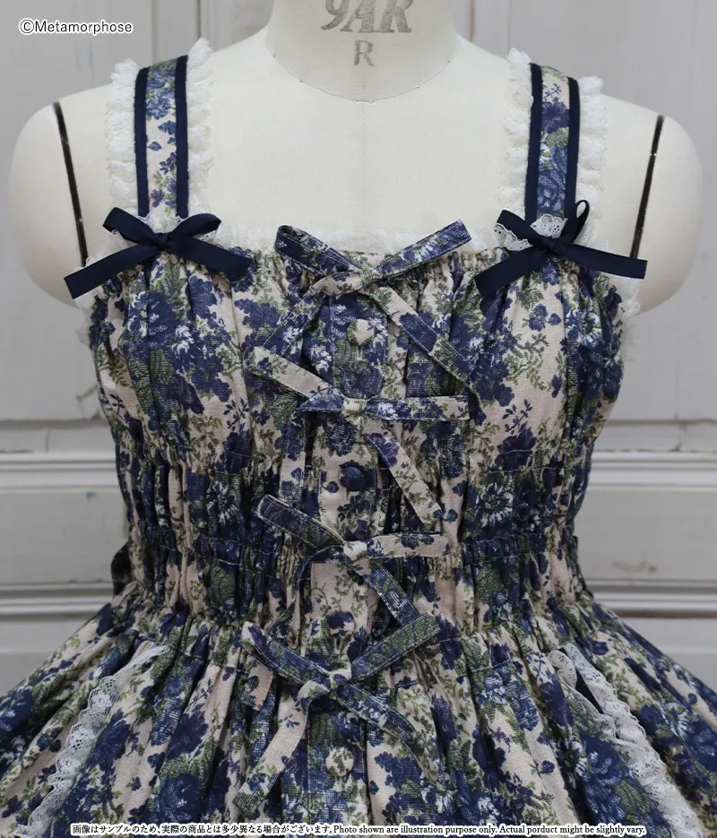 プラスサイズ】ゴブランブーケ シャーリングティアードジャンパー