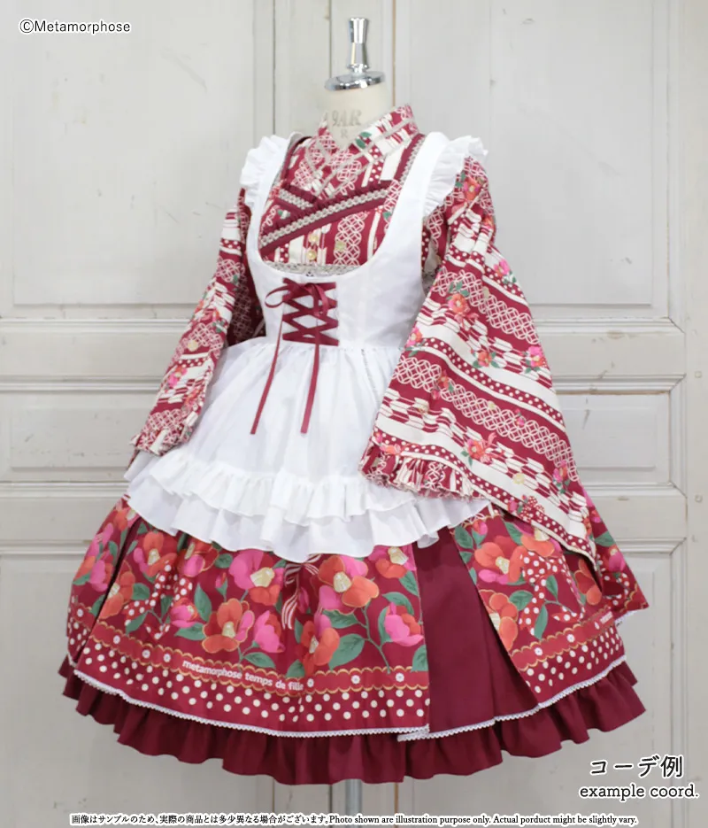 おとめの恋つばき 着物合わせ風ブラウス - ブラウス、カットソー