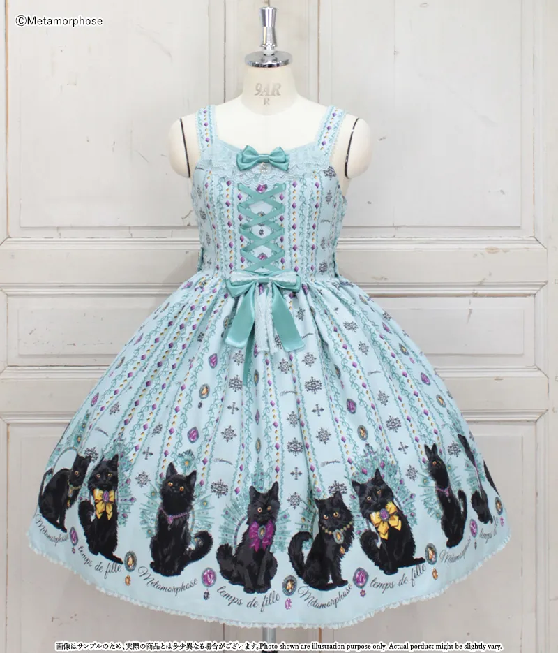 Brilliant jewelry cat レースアップジャンパースカート - ワンピース