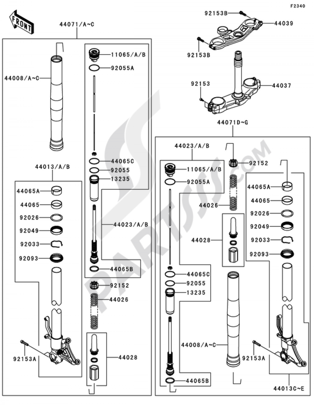 Front Fork(1/2) Kawasaki NINJA ZX-10R 2012