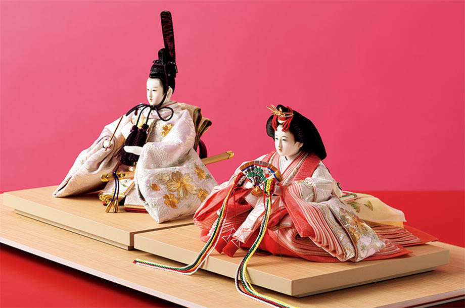 送料無料】奈良一刀彫 鐵山作 内裏雛 中 屏風付（三越） | 鐵山