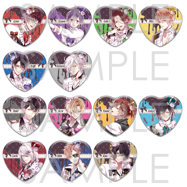 DIABOLIK LOVERS Vampire Heart▽cake ラメハート缶バッジ | 乙女向け