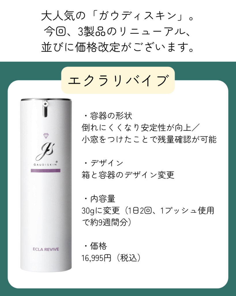 ガウディスキン リニューアルのお知らせ | スキンクリニック相模大野