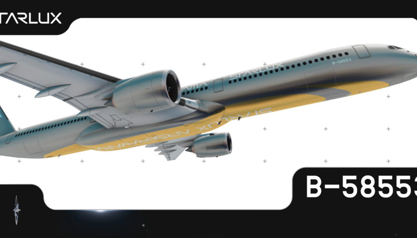 スターラックス航空、ゴールドとシルバーの特別塗装のA350-1000を発表