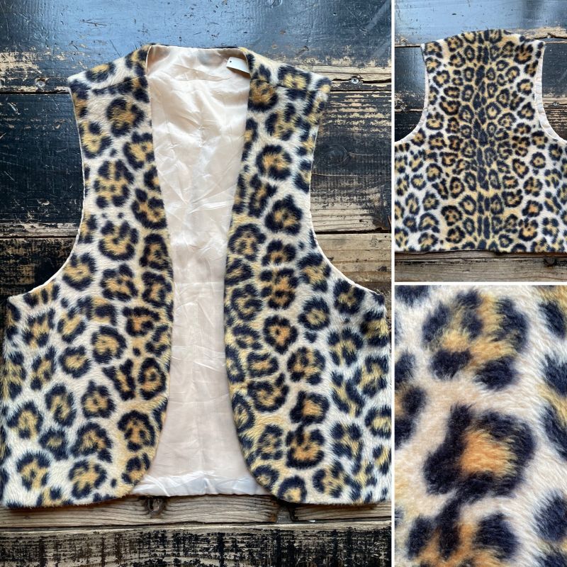 60s ヒョウ柄 フェイクファーベスト - Side Car Charlie
