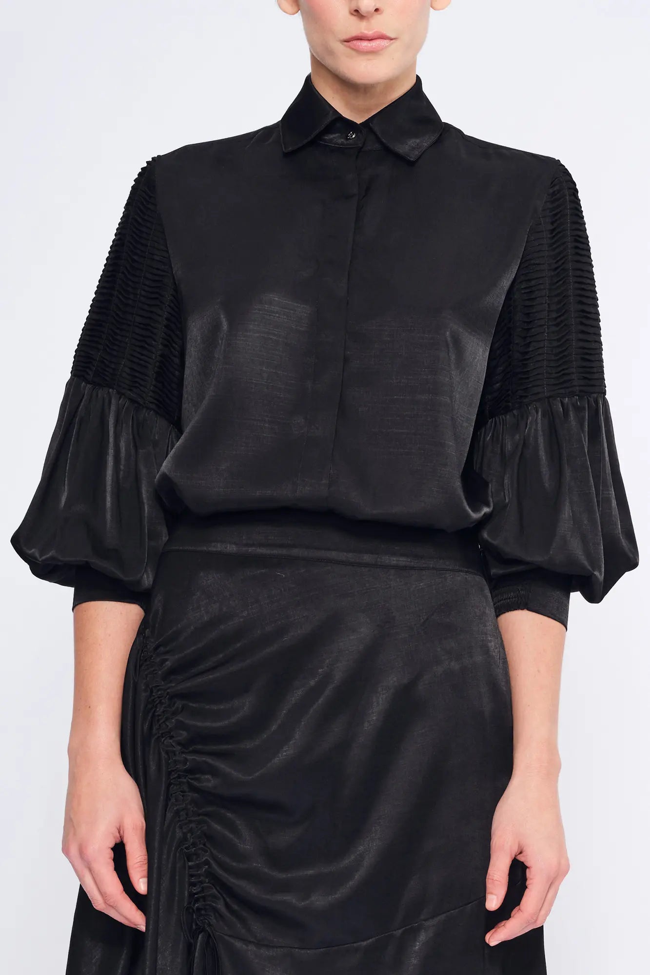 Tilsa Artisan Sleeve Blouse in Black | Sitka Semsch